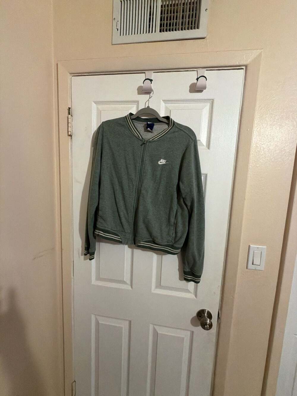 Nike Women's Green Fleece Varsity Bomber Full Zip Jacket